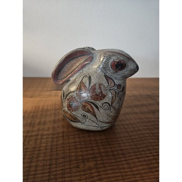 Tonala Mexico Pottery Handpainted Rabbit Figurine - Picture 2 of 6